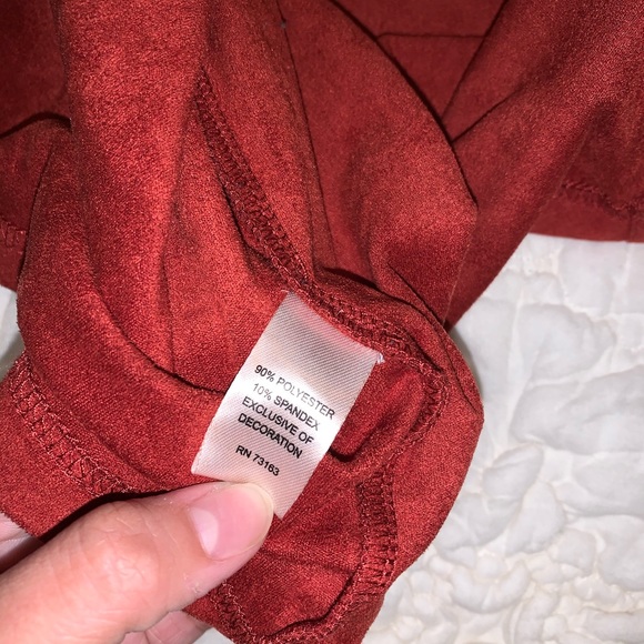 Spense Brick Faux Suede Dress Metal Detailing - Picture 5 of 9